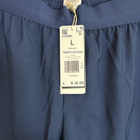 Adidas Blue and White Athletic Shorts with Elastic Waistband Large - Picture 3 of 8